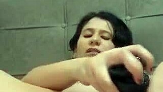 young latina shoves toys deep in soaked pussy squirting wildly for her man and eager onlookers
