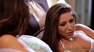 busty milf queening her glamcore stepdaughter on face sitting