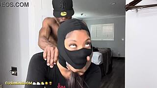 sexy latina ebony with big ass rides dildo then switches to real cock pounding
