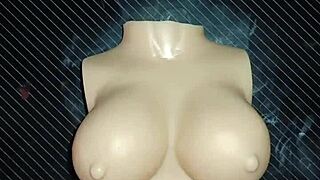 dolly begs for double penetration i cum on her tits quickie desk fuck