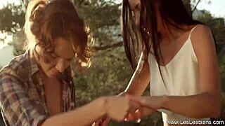 wanna see her fingering that wet milf pussy outdoors till she squirts? lesbian lick frenzy follows