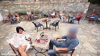 i pulled out his huge surprise right in the crowded restaurant