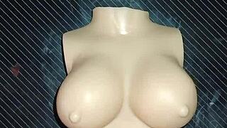 dolly begs for double penetration i cum on her tits quickie desk fuck