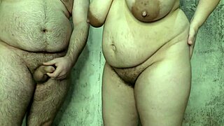 God, watching this chubby milf wife take two bareback cocks turns in her fat pussy drives me wild!