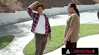 Wow 18yo stepbae penelope kay deepthroats uncle's monster cock outdoors!