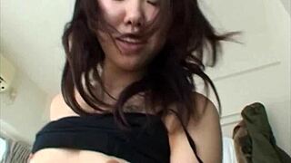 JAPANESE BABE RIDES COCK IN THIGH HIGH STOCKINGS!