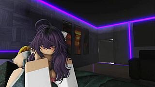 roblox slut bends for monster cock but can she handle the cum?