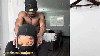 sexy latina ebony with big ass rides dildo then switches to real cock pounding