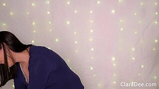 Clara dee strips and teases in high card low card joi game