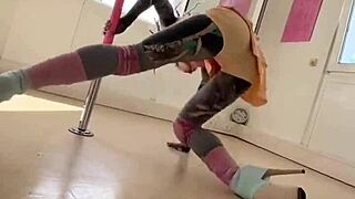 anuskatzz dances in heels exotic pole fitness compilation