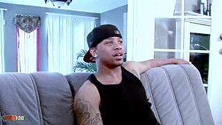 ebony cutie dior millian gags on j strokes thick cock