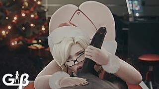 yo mercy christmas grabs my monster cock and shakes her big ass all christmas style