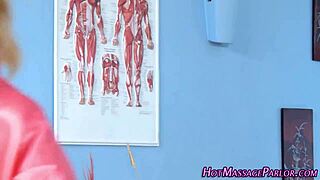 Spunky Mouthed Petite Blonde Masseuse Sucks Monster Cock to Cum