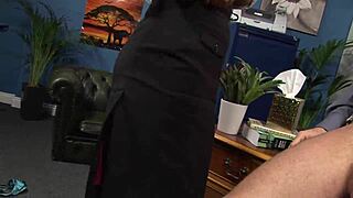 i'm fuckin obsessed with this big tits secretary's tight asshole in stockings