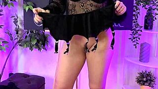 giulia shock slips into 20 den nylons at the club, teasing with her curvy teacher feet and heels