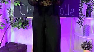 giulia shock slips into 20 den nylons at the club, teasing with her curvy teacher feet and heels