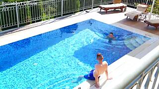 mona blue rides stepbrother's cock poolside deepthroat cumshot