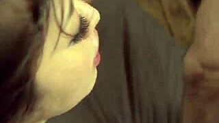 Brunette Kaede Niiyama delivers crazy uncensored jav fellatio in threesome