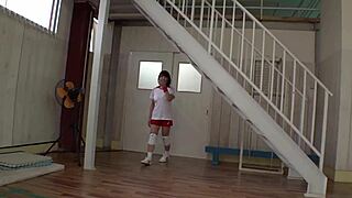 japanese bbw volleyball girl huge natural tits bounce in secret practice footage