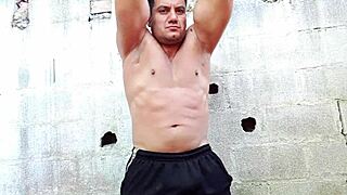 Yuri Gaúcho Brazilian Bear Strokes Huge Cock to Massive Cumload