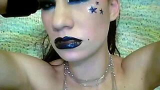 simone's sexy fetish shines with that black lipstick kiss