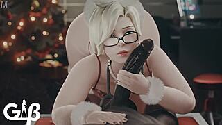 yo mercy christmas grabs my monster cock and shakes her big ass all christmas style