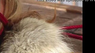 bound cougar maxine x soaks her pussy squirting hard from hitachi wand vibrations