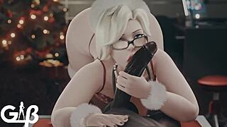 yo mercy christmas grabs my monster cock and shakes her big ass all christmas style