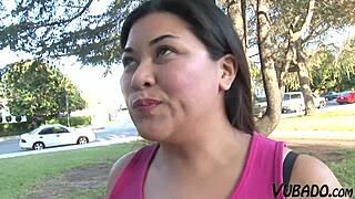 Fat amateur milf kneels for old man's cumshot straight in mouth