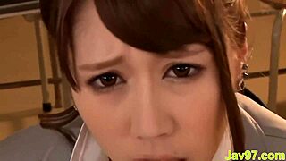 Hey babe, watch this young Japanese beauty suck big tits and pussy in voyeur bliss