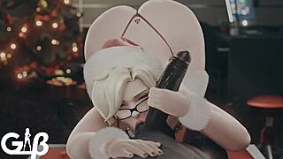 yo mercy christmas grabs my monster cock and shakes her big ass all christmas style