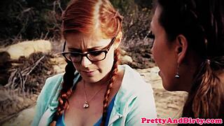 i'm tied up as redhead bdsm babe takes strapon in taboo threesome 😩🔗