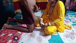 Indian bhabhi teases stepbro with flirty blowjob Hindi chat