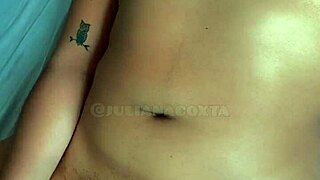 She writhes on bed lost in vibrator pleasure waves