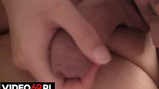 dagmara drops to her knees for a sloppy polish girlfriend blowjob with her friend