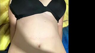 Pregnant teen slut teases with big natural tits bouncing in see-through top full backstage party clips