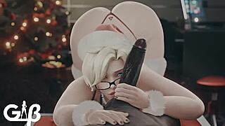 yo mercy christmas grabs my monster cock and shakes her big ass all christmas style