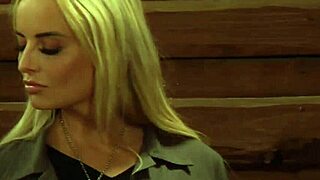 That lesbian slave with huge natural tits bound in handcuffs takes a hard whipping from mistress