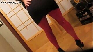 Elena heats up the room with her steamy clothes-ripping milf wife striptease ass reveal