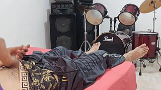 Watch me stroke my huge monster cock domination style in front of cam