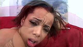 alicia tyler grinds her smooth black pussy across man's face and cock