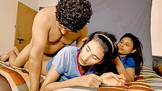 uttaran20's tight skinny pussy drips squirts in ripped clothes hard anal 3some fuck