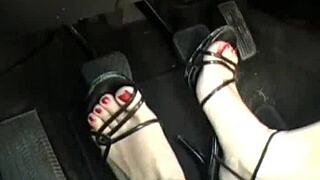 Three ladies race my car gas pedal joyride