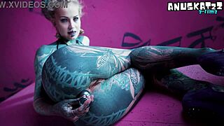 hey check this tattoo babe solo fisting her ass with toys