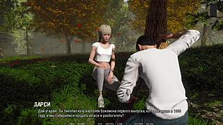 Nerdy Asian slut rides monster cock cowgirl outdoors till orgasmic cumshot