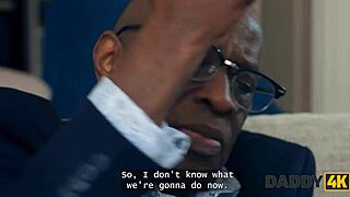 daddy4k wednesday cheats on boyfriend with old man's big black cock monster pounding her young shaved pussy pigtails slut