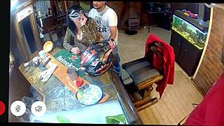 Busted my hot milf wife riding biker's cock on ring cam