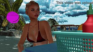 damn this sexy milf's dripping wet pussy and big tits beg for beach fucking