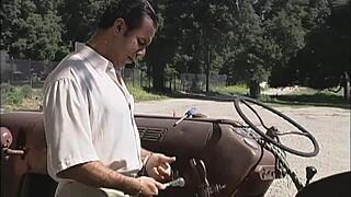 aurora snow moans ecstasy from two farm hands deep anal pounding