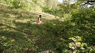 stranger yoga teen in woods begs for my cock ride now?